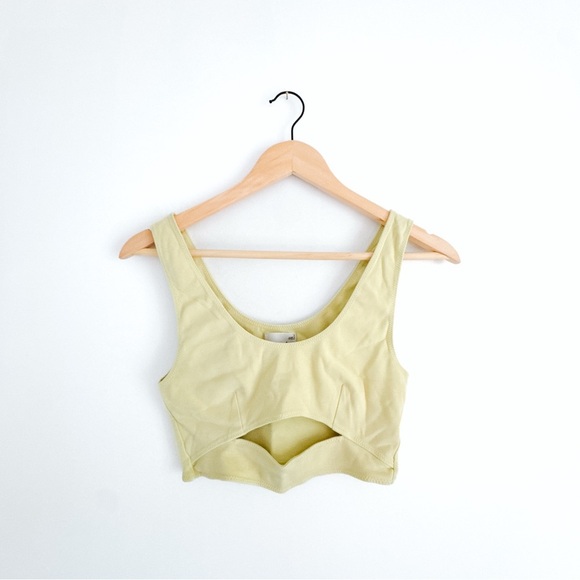 Aritzia Wilfred Free Shannon Cut Out Bra Top Butter Yellow - Size Small - Picture 1 of 5